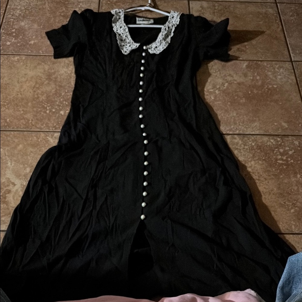 CITY LIGHTS vintage Black and White Puff Sleeve Sundress